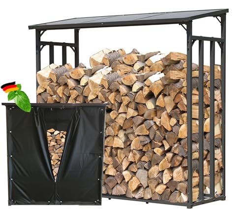 QUICK STAR Scaffalatura in Metallo per Legna da ardere, 143 x 70 x 145 cm, 1,4 m³, Colore: Antracie con protezione dagli agenti atmosferici Nero : Amazon.it: Giardino e giardinaggio