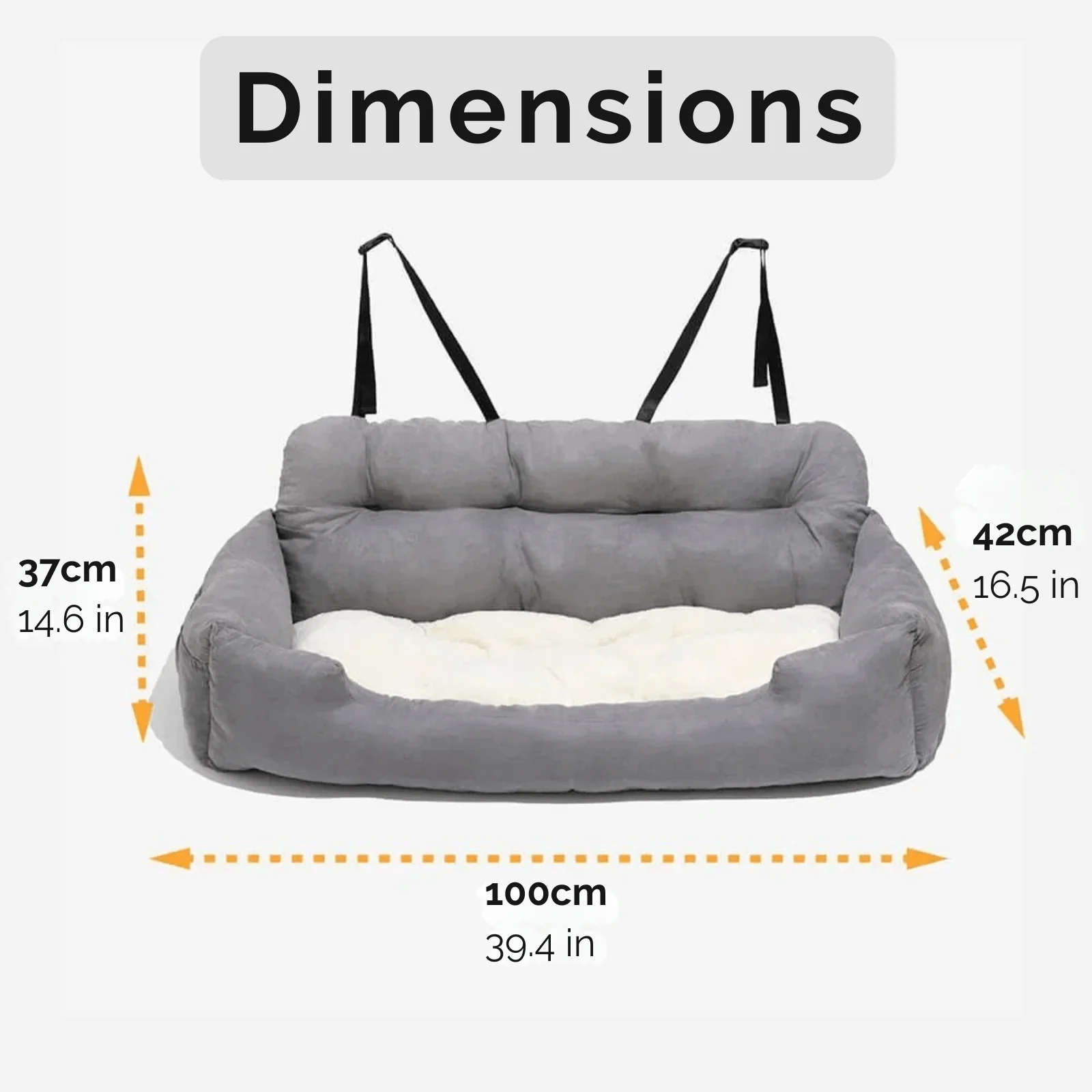 Adjustable Dog Car Seat �C Soft Cotton Interior & Safety Straps