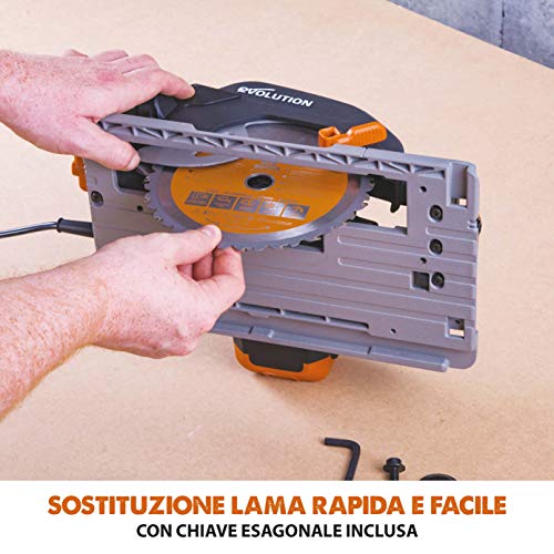 Evolution Power Tools   R185CCSX Sega Circolare Multi Materiale 185 mm Compatibile con Binario Guida (Pacchetto Abbinato con Binario da 1020 mm Incluso), 230 V : Amazon.it: Fai da te