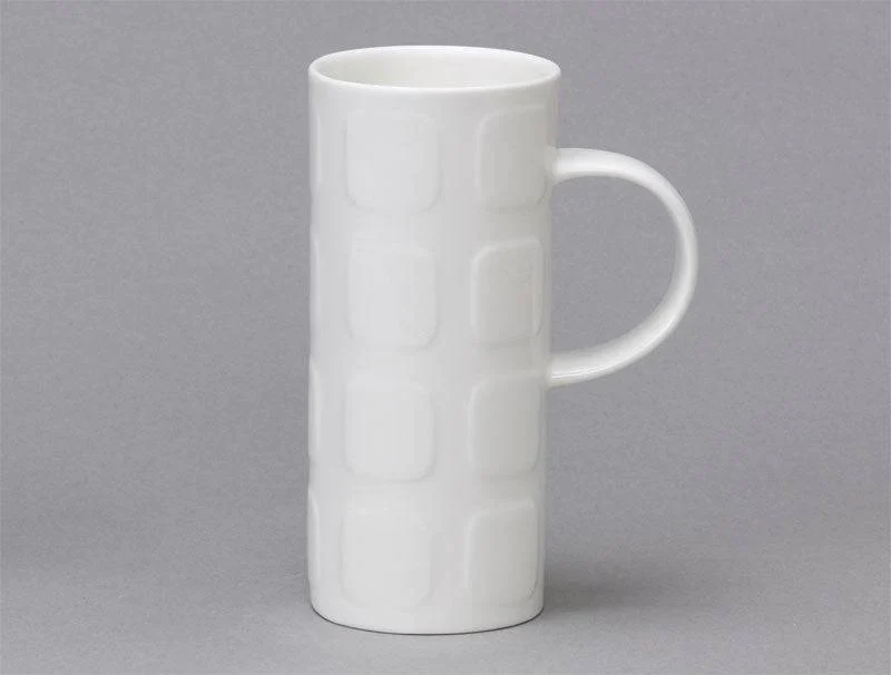Skinny Square White Bone China Mug