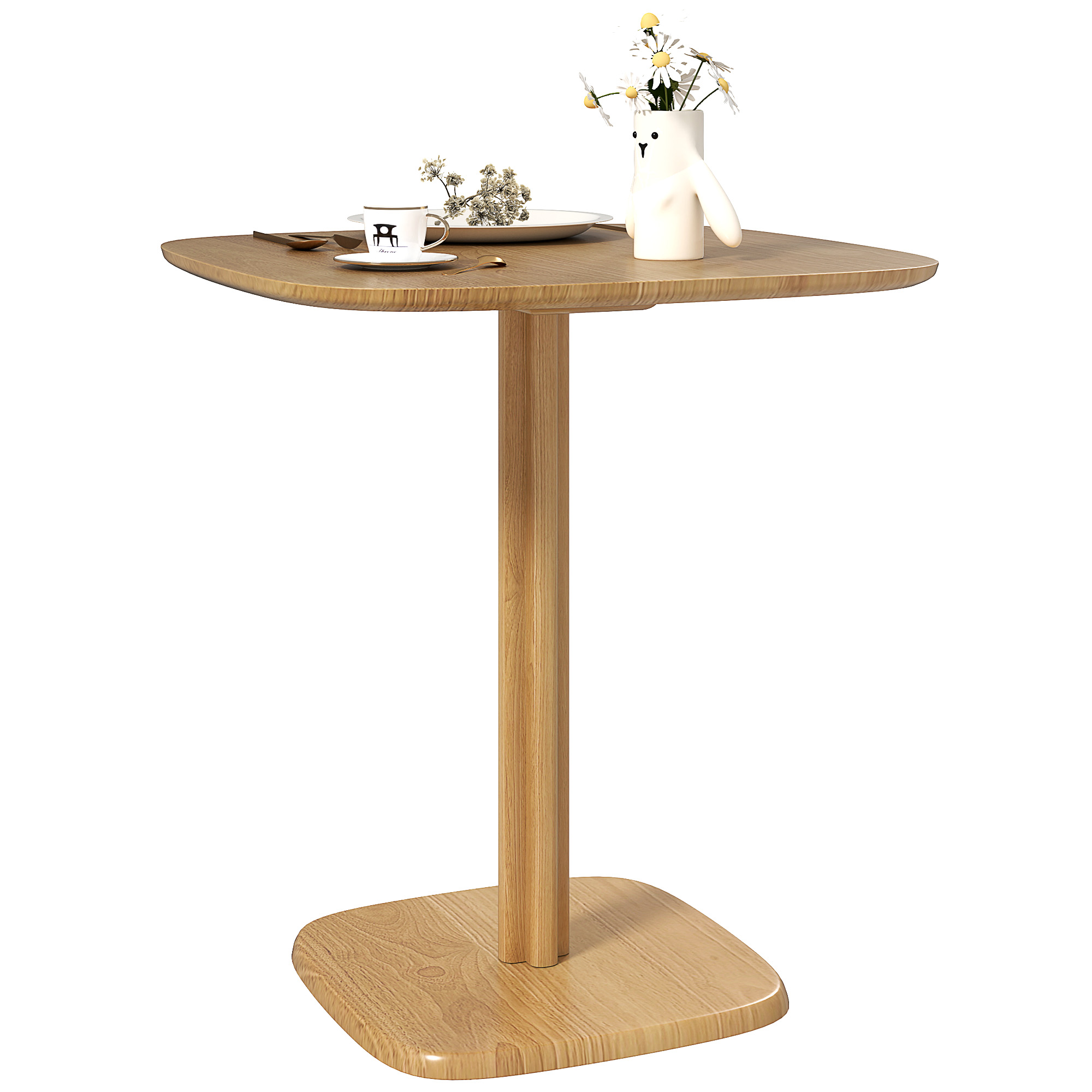 HOMCOM Esstisch für 4 Personen, moderner Küchentisch mit Holzoptik, 70 x 70 cm, Naturholz