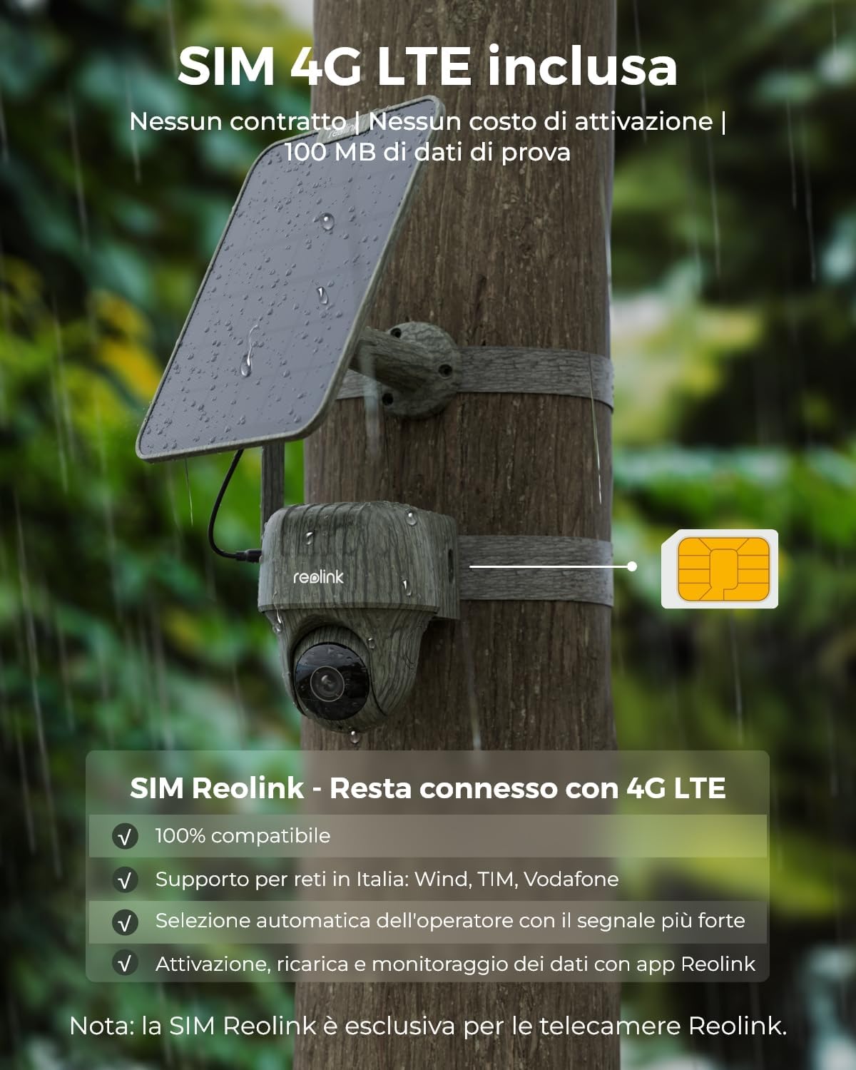 Reolink 4K Telecamera 4G Sim da Esterno Senza Fili con Batteria, 360° PTZ Fototrappola Infrarossi Invisibili, Audio a 2 Vie, Riconoscimento degli Animali, Accesso Remoto, Go Ranger PT+Pannello Solare