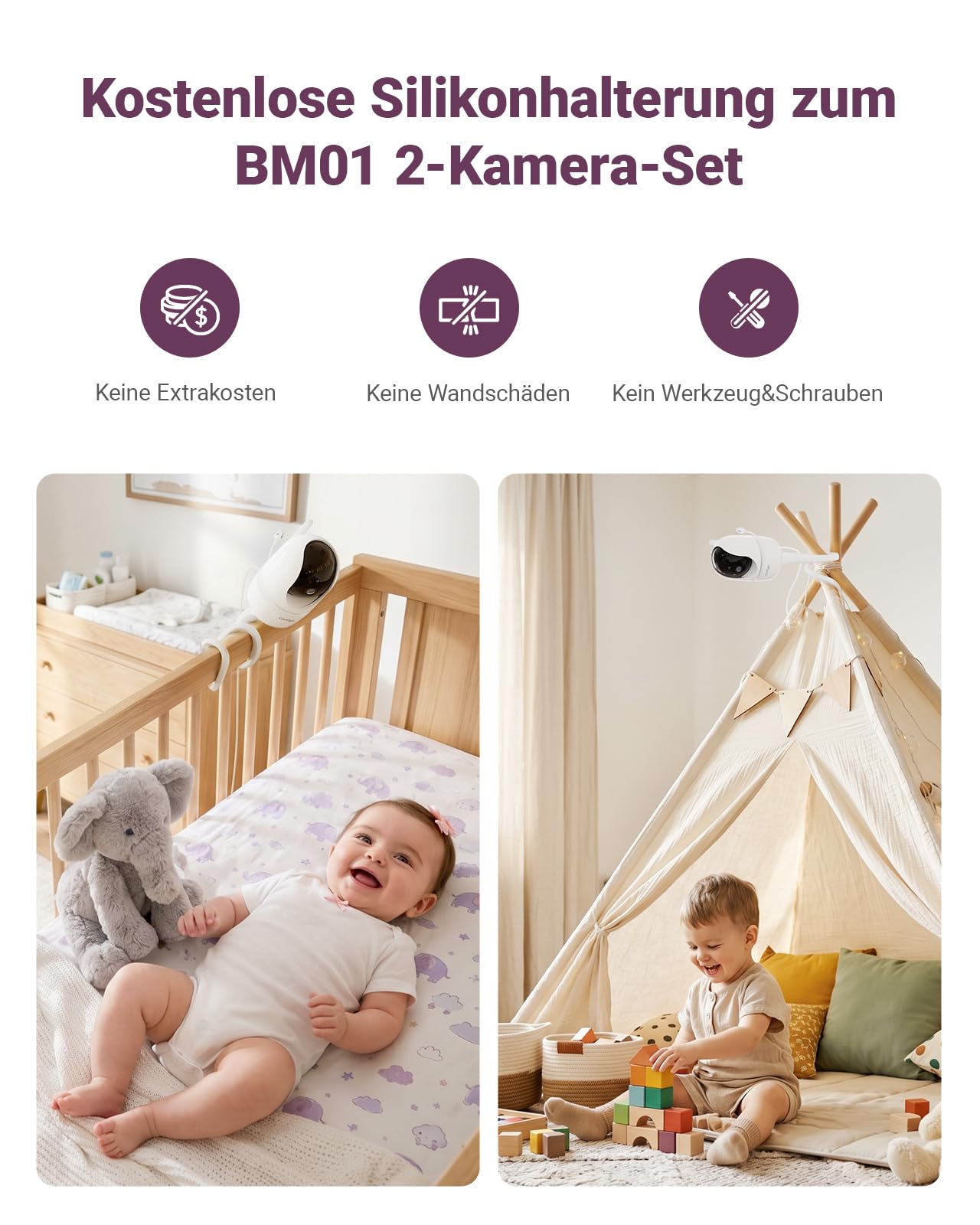 Babyphone mit 2 Kameras und 7