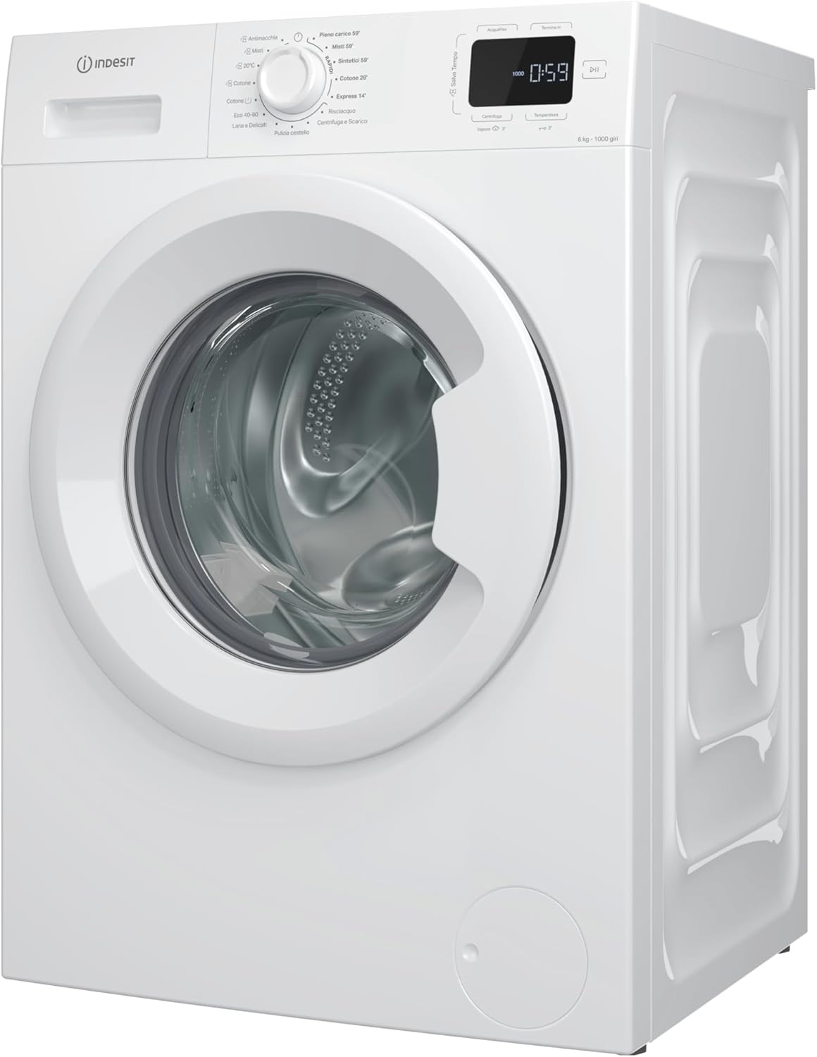Indesit IM 640 MY TIME IT, Lavatrice 6 kg Libera Installazione Slim, Carica Frontale, Centrifuga 1000 Giri al Minuto, Dimensioni 84.5 x 60 x 44.6 cm, Classe Energetica B