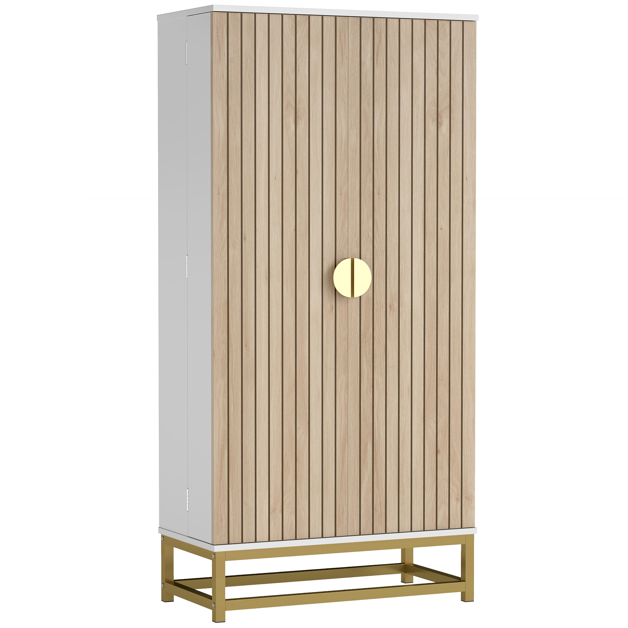 HOMCOM Küchenschrank mit 12 Türregalen, verstellbaren Regalen, 58x29x119,5 cm, weiß