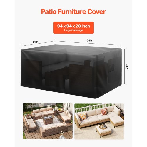 VEVOR Schutzhülle Abdeckplane für Terrassenmöbel 420D Wasserfest 239x239x71cm