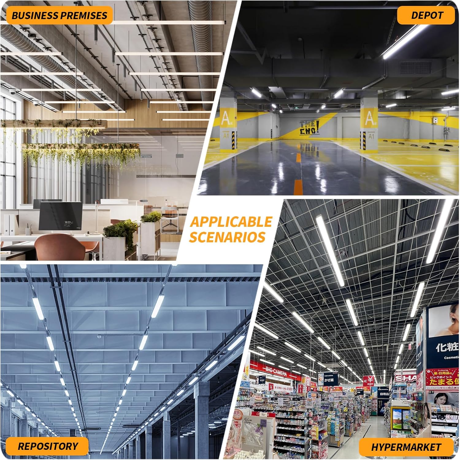 LED-Leuchtmittel, 2,4 m, 2,4 m, T8 T12 Ersatzröhren, 6500 lm, 5000 K, klare Abdeckung, ersetzt F96t12 Leuchtstofflampen (12 Stück)