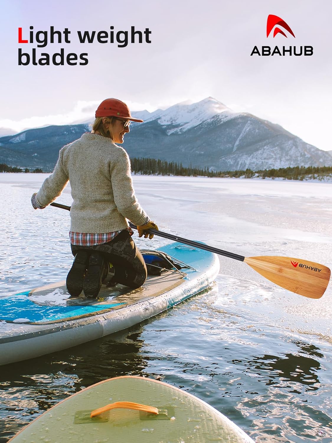 Abahub Pagaia SUP Alluminio Remi SUP Paddle Stand Up Paddle Telescopico 173-213 cm per Tavola da Surf Canoa SUP, Lama in Nylon di Plastica in Nero/Blu/Verde/Rosso/Arancione/Giallo