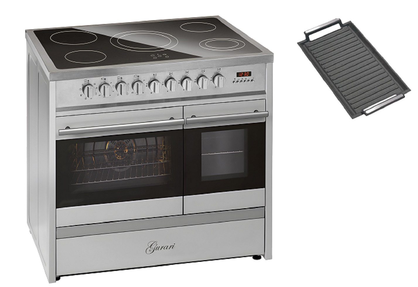 Elektro-Standherd GCH E 912 DF X+Grillplatte/