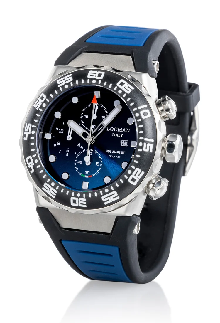 Orologio Locman Mare Crono 300mt blu silicone 0560A24A-00KBNKSB2
