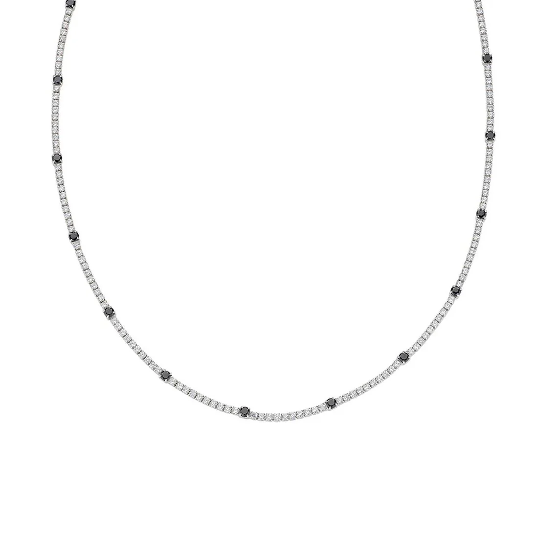 Collana Amen tennis pietre nere e bianche 2 e 3mm CLTB2B3N