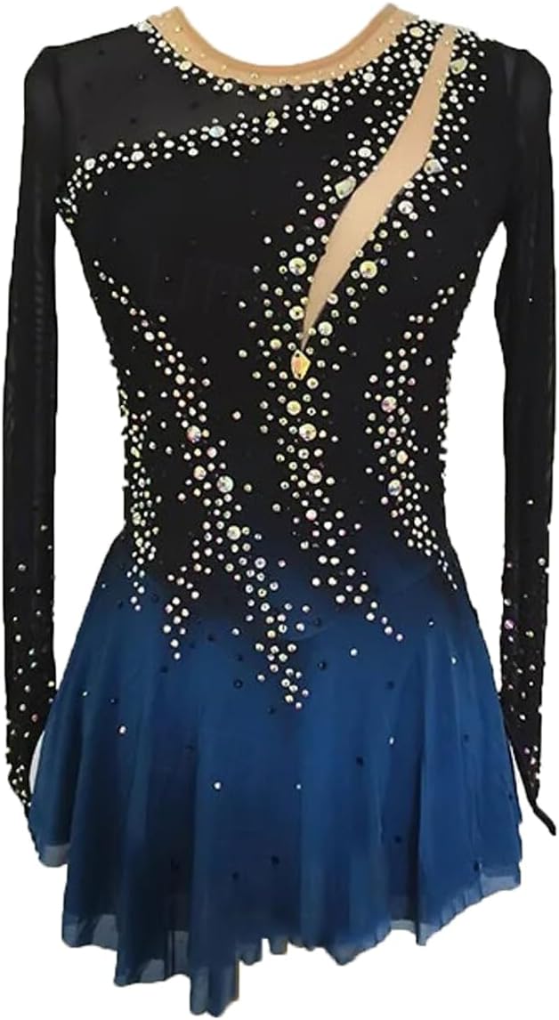 JRUIA Eiskunstlaufkleid Für Damen Professionelle Eislaufbekleidung Für Mädchen Rhythmische Sportgymnastik Trikot Ballettkleidung Mit Farbverlauf