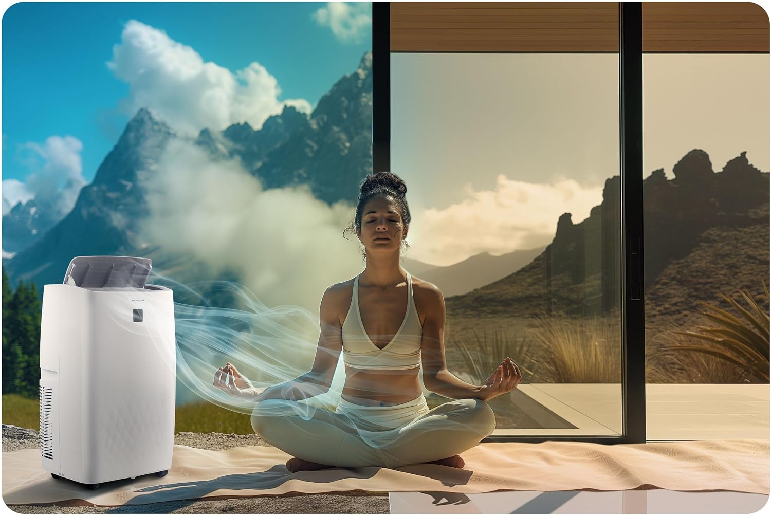 Berdsen Mobiles Klimagerät 5-in-1 14000 BTU - Kühlung, Heizung, Entfeuchtung, Ventilation, Schlafmodus - Tuya Smart App - Energieeffizient
