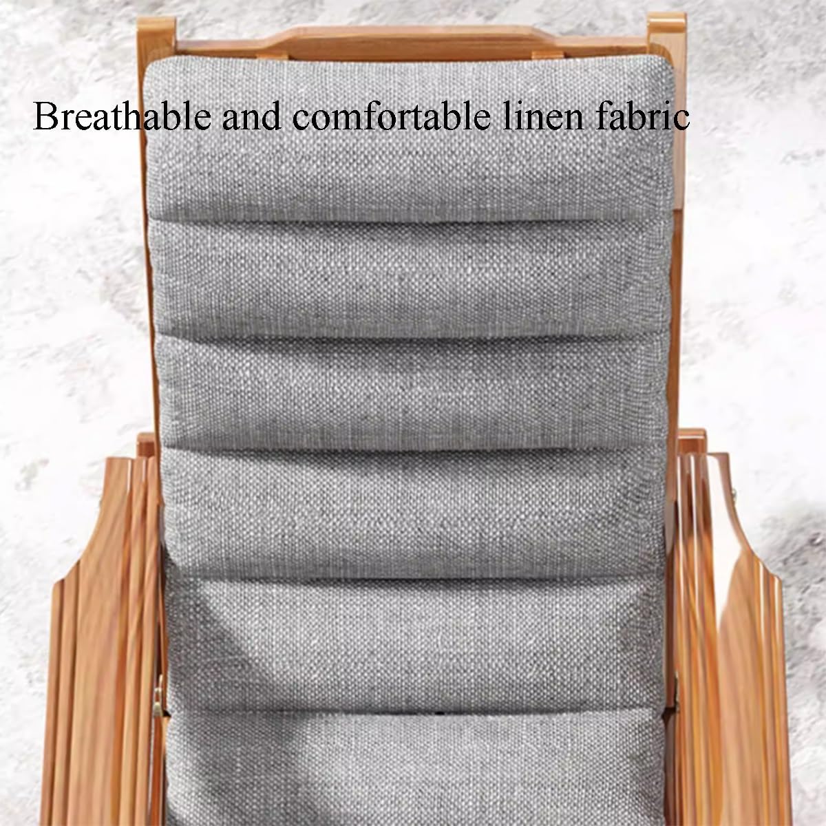Moderna Poltrona Con Poggiapiedi Sedie A Dondolo Pieghevoli Con Morbido Cuscino Comoda Poltrona Con Struttura In Legno Poltroncine Imbottite Da Lettura Per Soggiorno(Grey,B)
