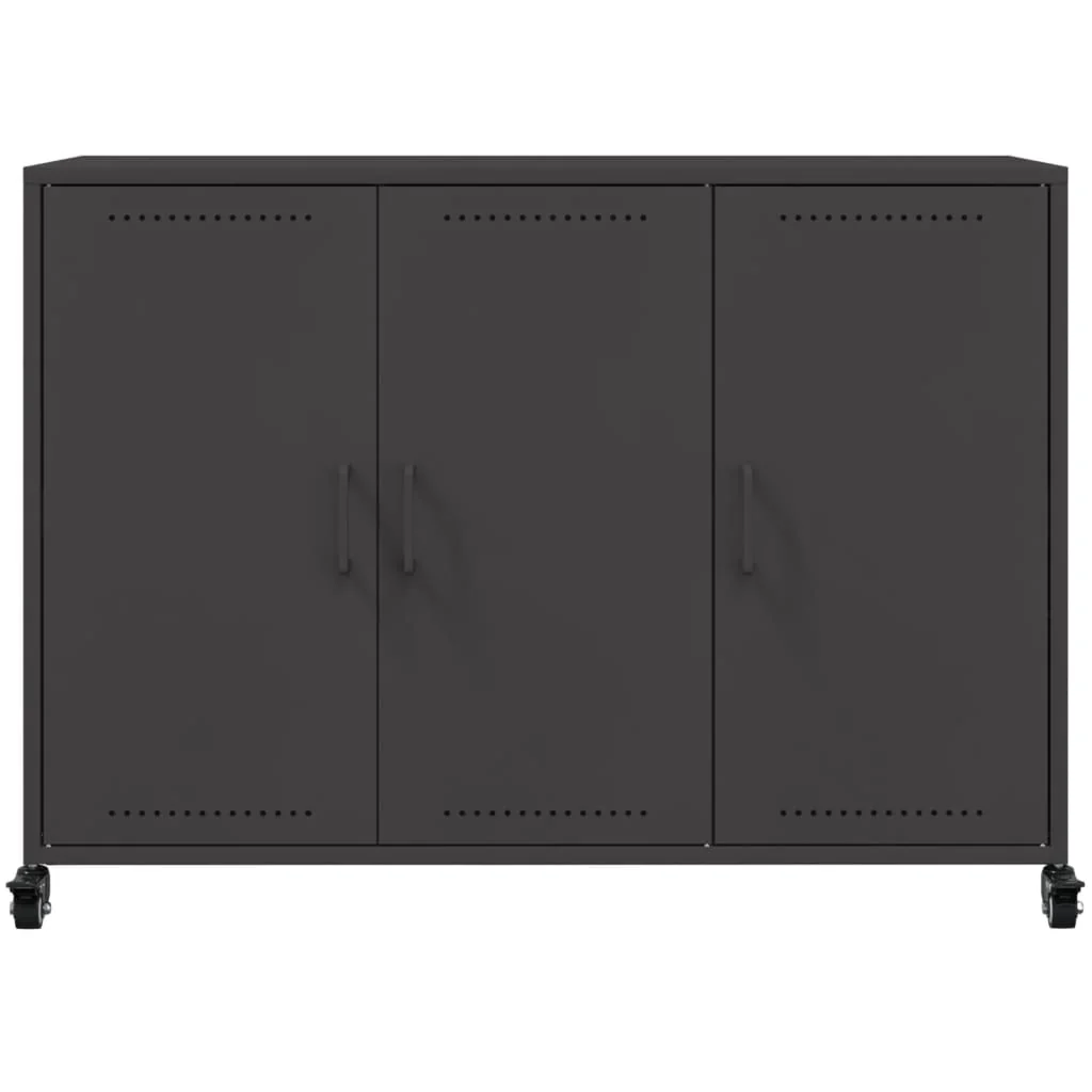 Credenza Nera 100,5x39x72 cm in Acciaio