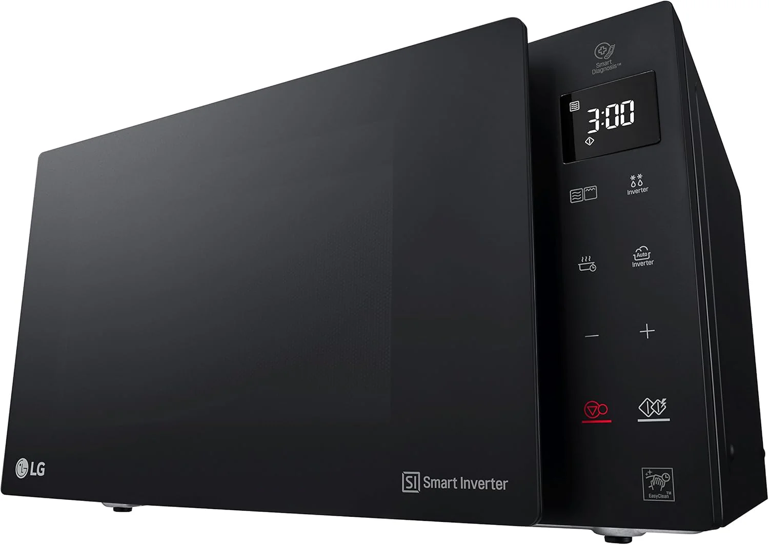 LG MH6535GIS Magnetron met invertertechnologie en kwartsgrill, 25 liter inhoud, 1000 W, automatische programma's, instelbare vermogensniveaus voor optimaal koken en EasyClean-functie, Zwart