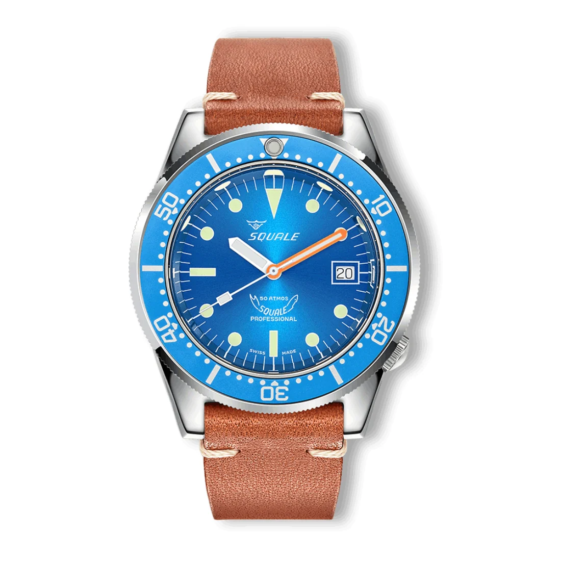 Orologio Squale 1521 blu ocean cassa lucida pelle 1521OCN.PC