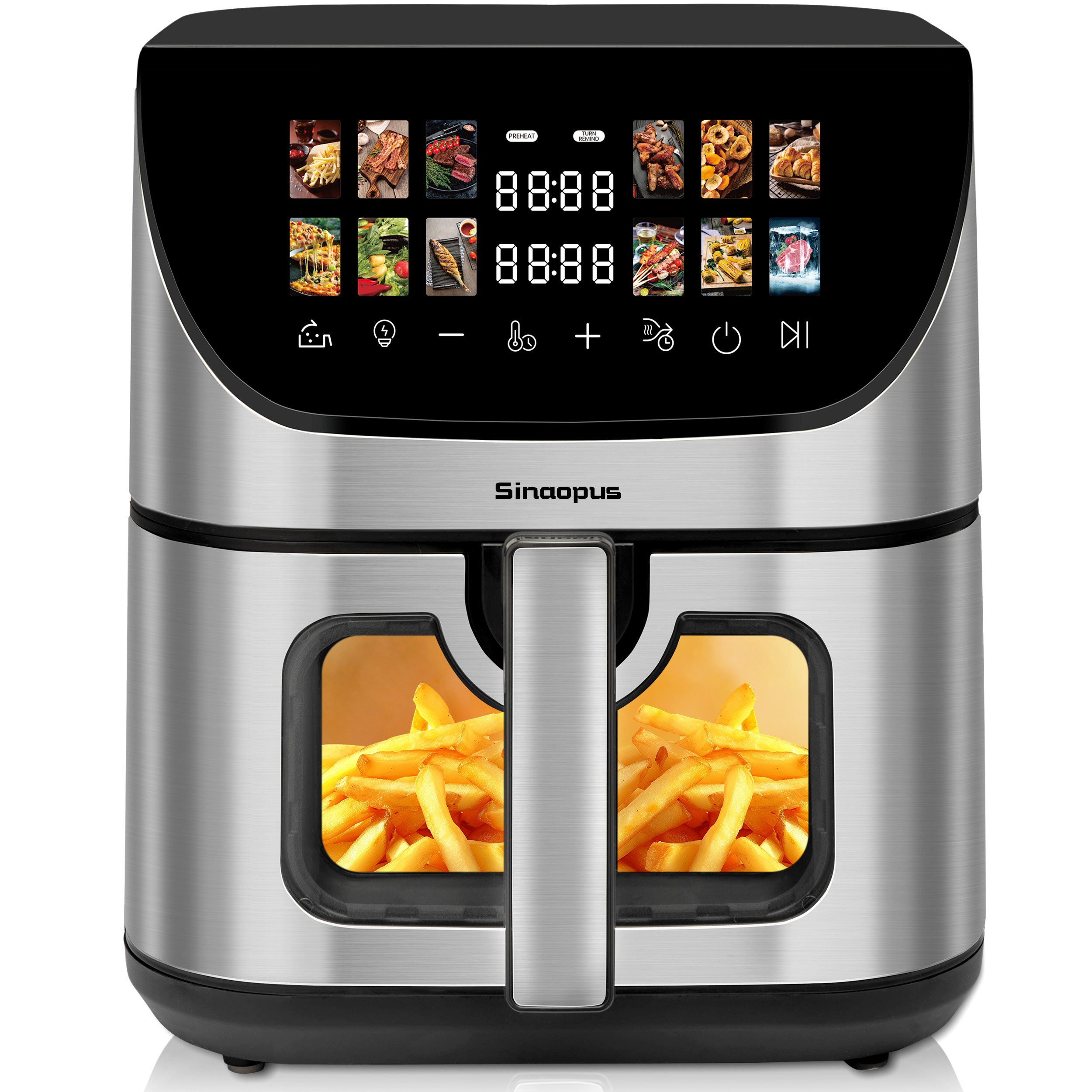 Heißluftfritteuse XXL Airfryer 9 L – Heißluftfritteuse mit LED-Farbdisplay & Sichtfenster