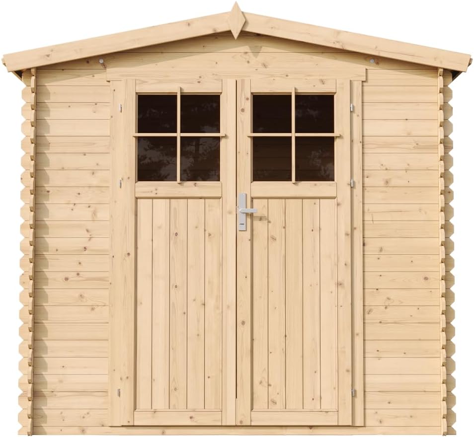 Gartenhaus Holz - Geräteschuppen Holz - Gerätehaus Hochwertige abschließbare Tür B236xL226xH218 cm/ 4,33 m2 - Fahrrad Schuppen - Gartenhäuser & aufbewahrung Wasserfestes Dach TIMBELA M369F
