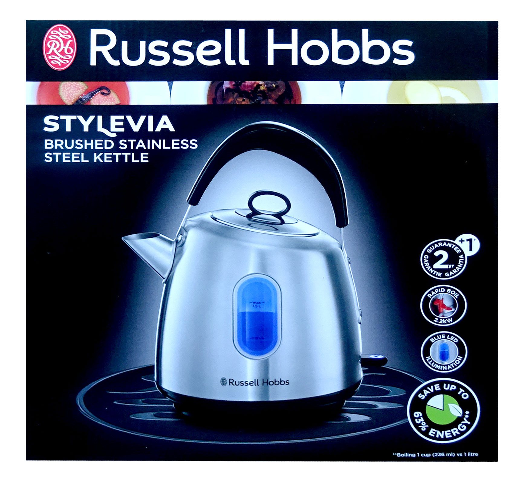 Wasserkocher Russell Hobbs 28130-70 Stylevia Wasserkocher 1,5L Edelstahl 2200W