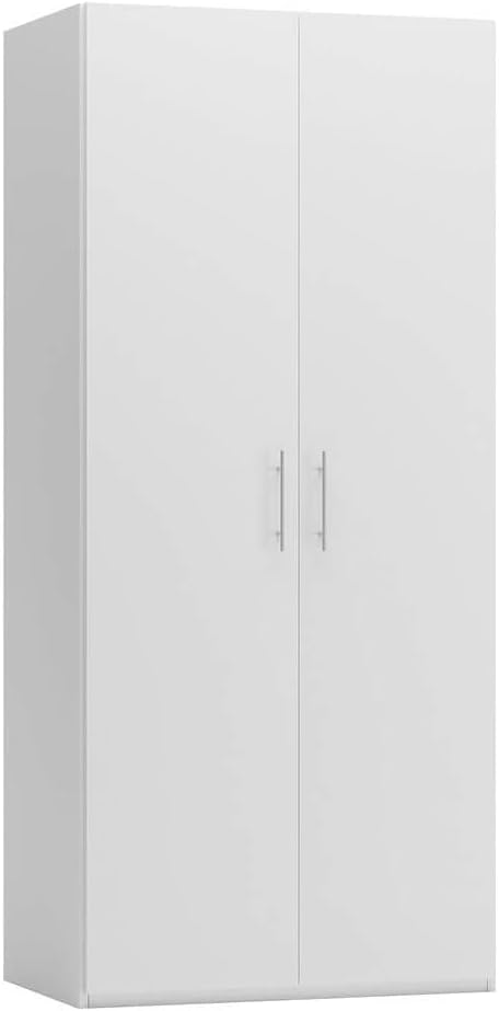Swift Wardrobe 2 Doors Bedroom Matt White Made in Italy L.91 D.53 H.202 cm