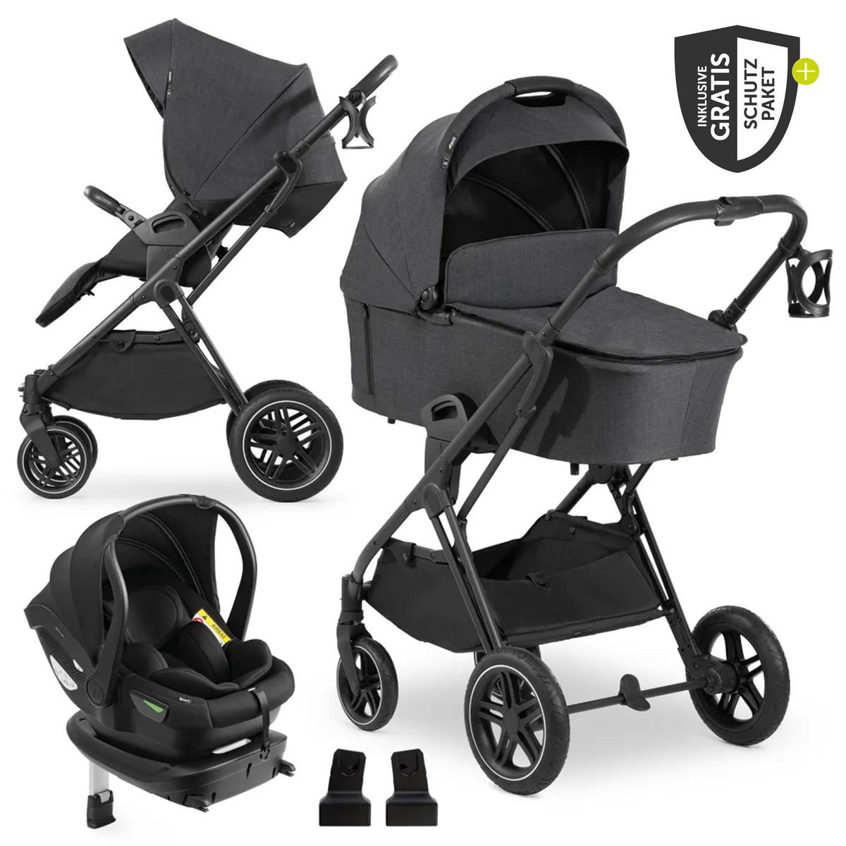 Kombi-Kinderwagen Vision X Trio Set - Melange Black