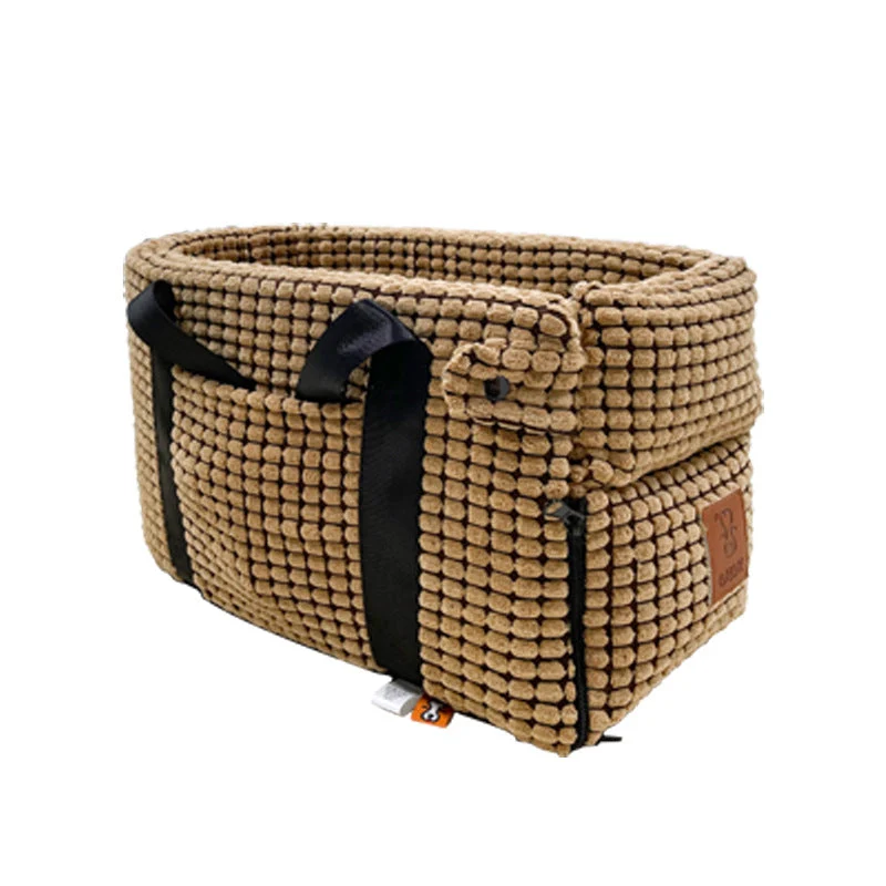 Portable Car Console Pet Seat Bed for Small Dogs & Cats