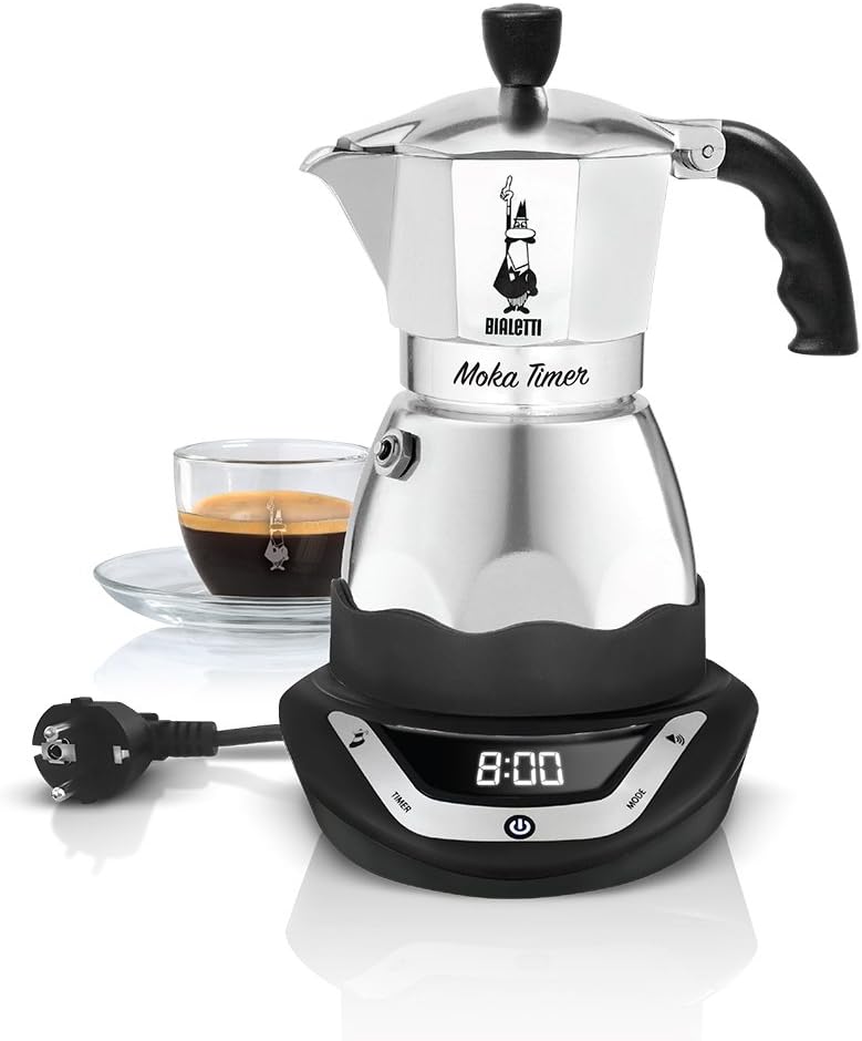Bialetti Moka Timer Electric Coffee Maker with Built-in Timer, 6 Cups
