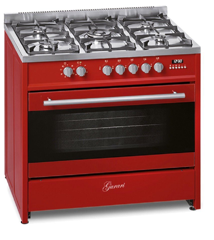 Gas-Standherd GCH E 911 R, Gas Elektro Standherd 90 cm/ 121L /4,0 kW WOK / Inkl. WOK Adapter Erdgas, Propangas GCH E 911 R