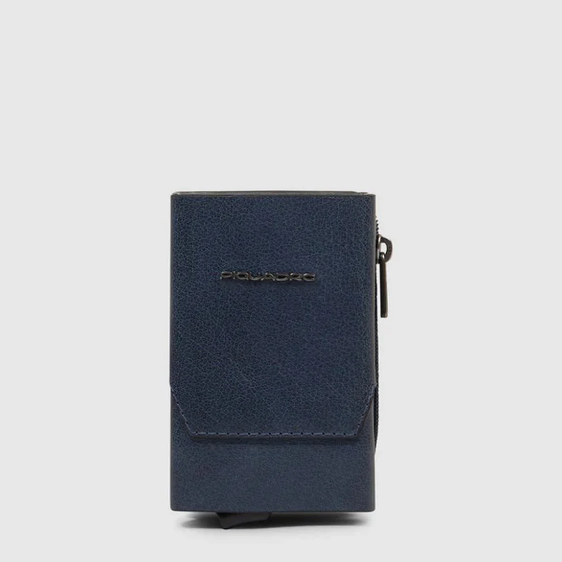 Portacarte Piquadro in pelle automatico con porta monete blu avio PP5585S141R-AV