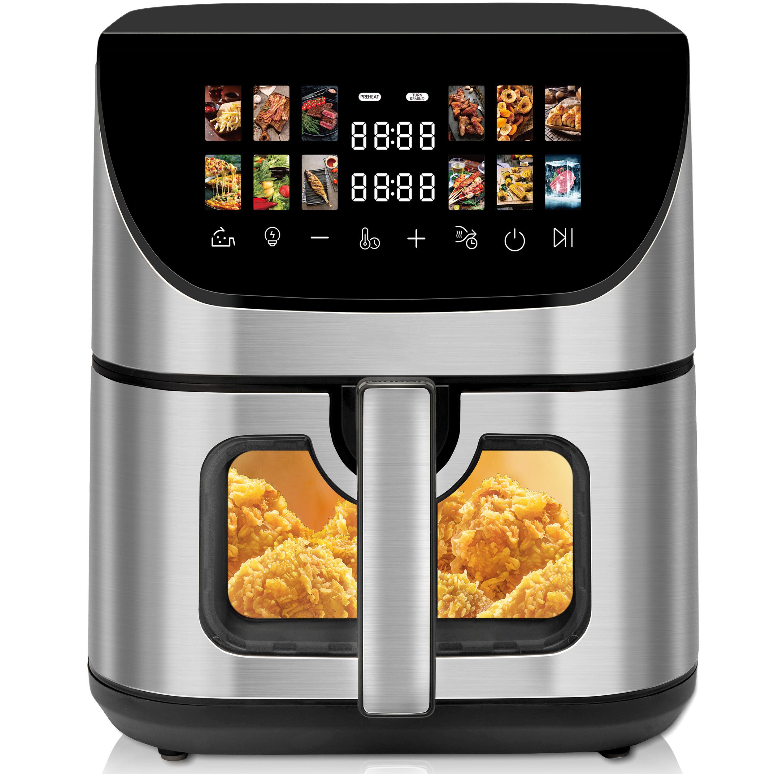 Heißluftfritteuse XXL Airfryer 9L mit LED-Farbdisplay & Sichtfenster