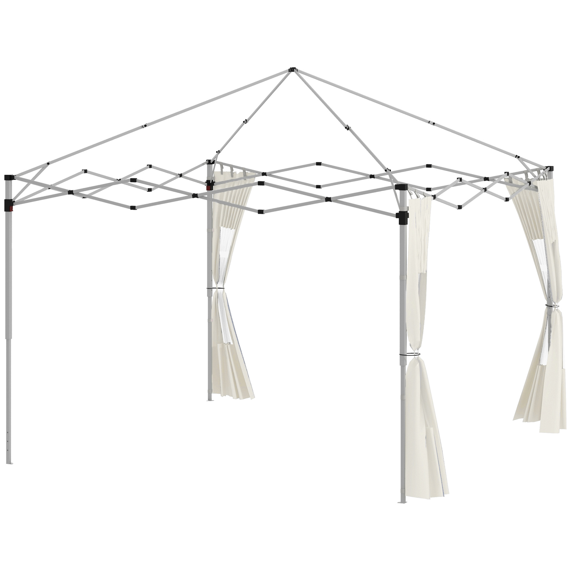 Outsunny 2er-Pack Seitenwände für Gartenlaube mit Zipp-Türen und -Fenstern, für Popup-Gartenlaube von 3x3m oder 3x6m