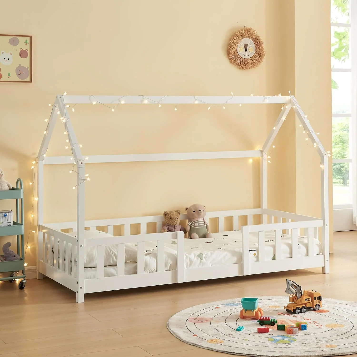 [en.casa] Sisimiut Montessori-Hausbett mit Rausfallschutz
