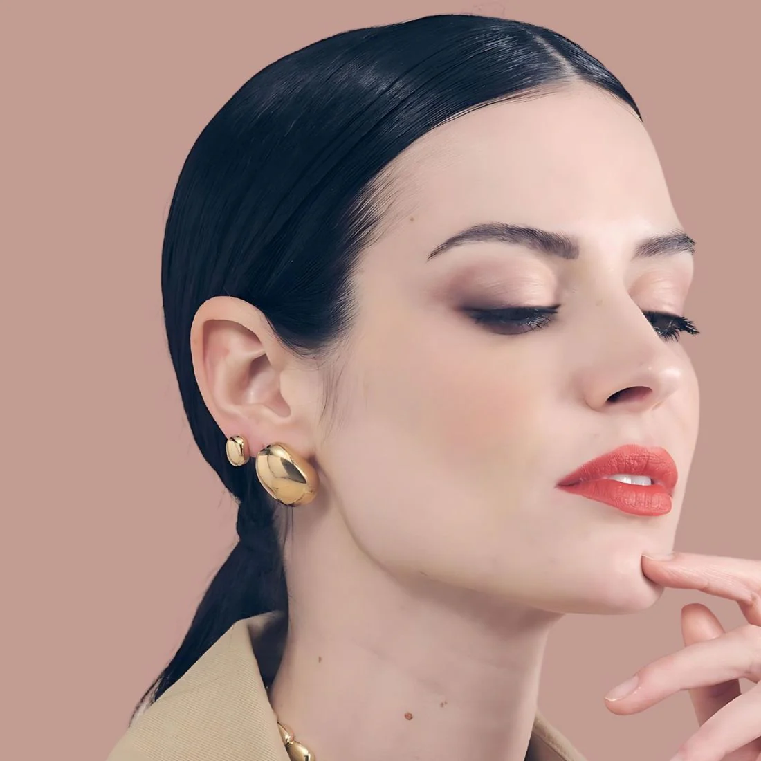 Orecchini Unoaerre 6431 argento dorato giallo Boule irregolare grandi