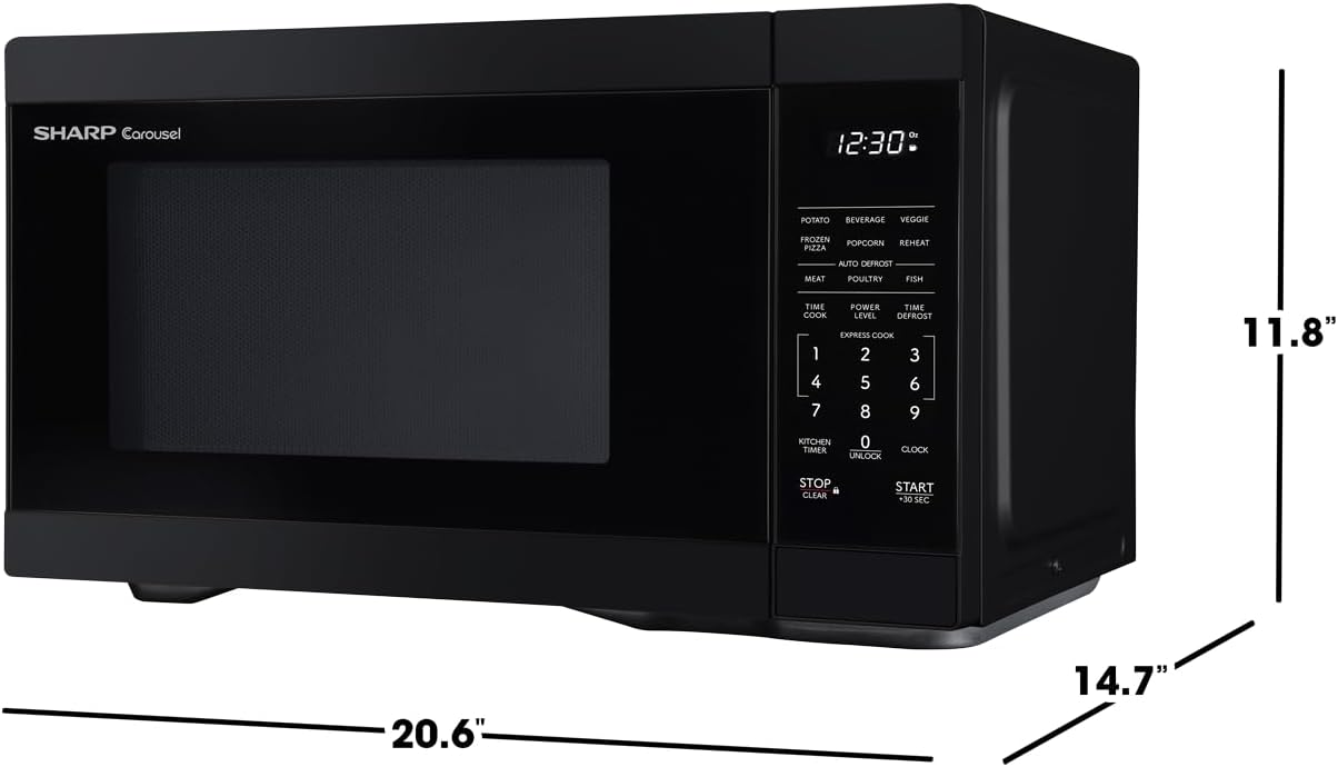SHARP Countertop Microwave Oven with Removable 12.4