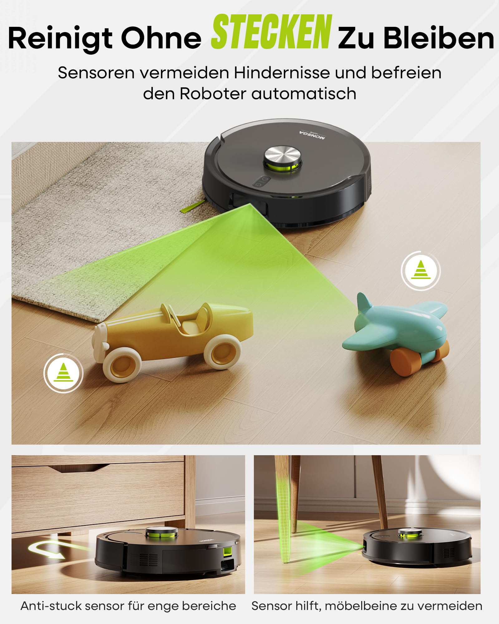 Saugroboter mit Wischfunktion MR7 Pro, 10000PA Saugleistung und 4L Absaugstation, 360° LiDAR Navigation