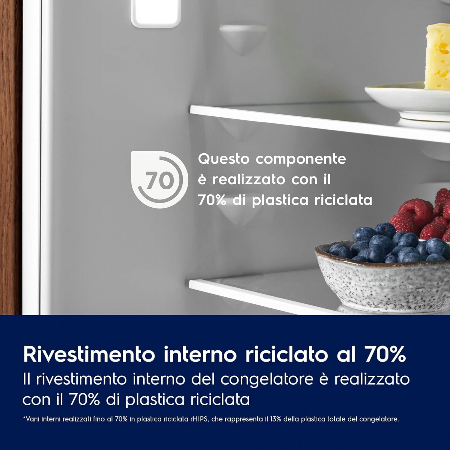 Electrolux Frigorifero da Incasso Serie 600 Monoporta ERD6DE18S4 – 310 L, Classe E, Ventilato, 32 dB, Porta Reversibile, LED, Built-in, L 54,6 cm H 177,2 cm
