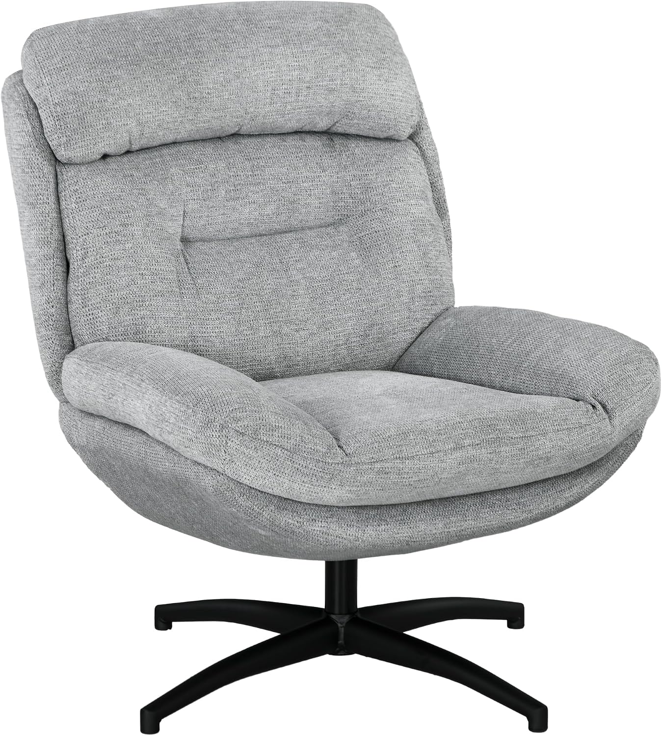 HOMCOM Relaxsessel, Grau, Sessel Wohnzimmer Drehbar mit Breiter Sitzfläche Dicke