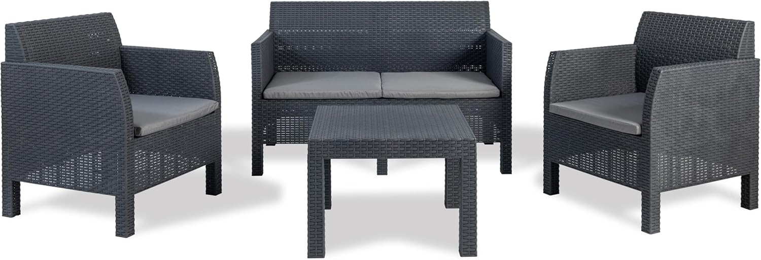Toomax Sal.Matilde Antrac.4 Pieces DIV.122X65X76 2 Poltr/Resin Table (Anthracite)