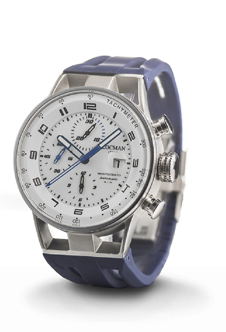Locman Montecristo Chrono auto bianco silicone blu 0516A08S-00WHBLSB