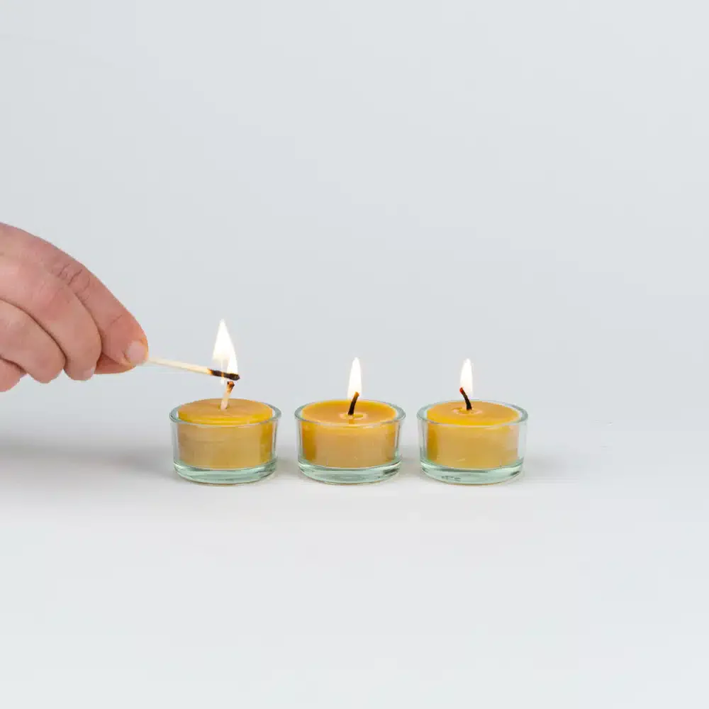 Hanna's Bees Beeswax Glass Tealights
