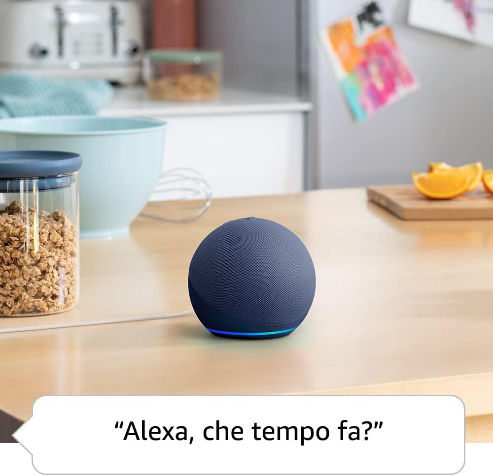Echo Dot (Ultimo modello) | Altoparlante intelligente Wi-Fi e Bluetooth, suono più potente e dinamico, con Alexa | Bianco ghiaccio