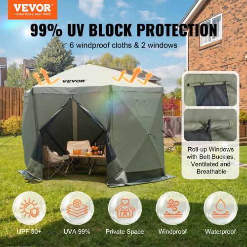 VEVOR Gartenzelt Faltpavillon Partyzelt Popup Zelt 6 Personen 3,05x3,05x2,29m