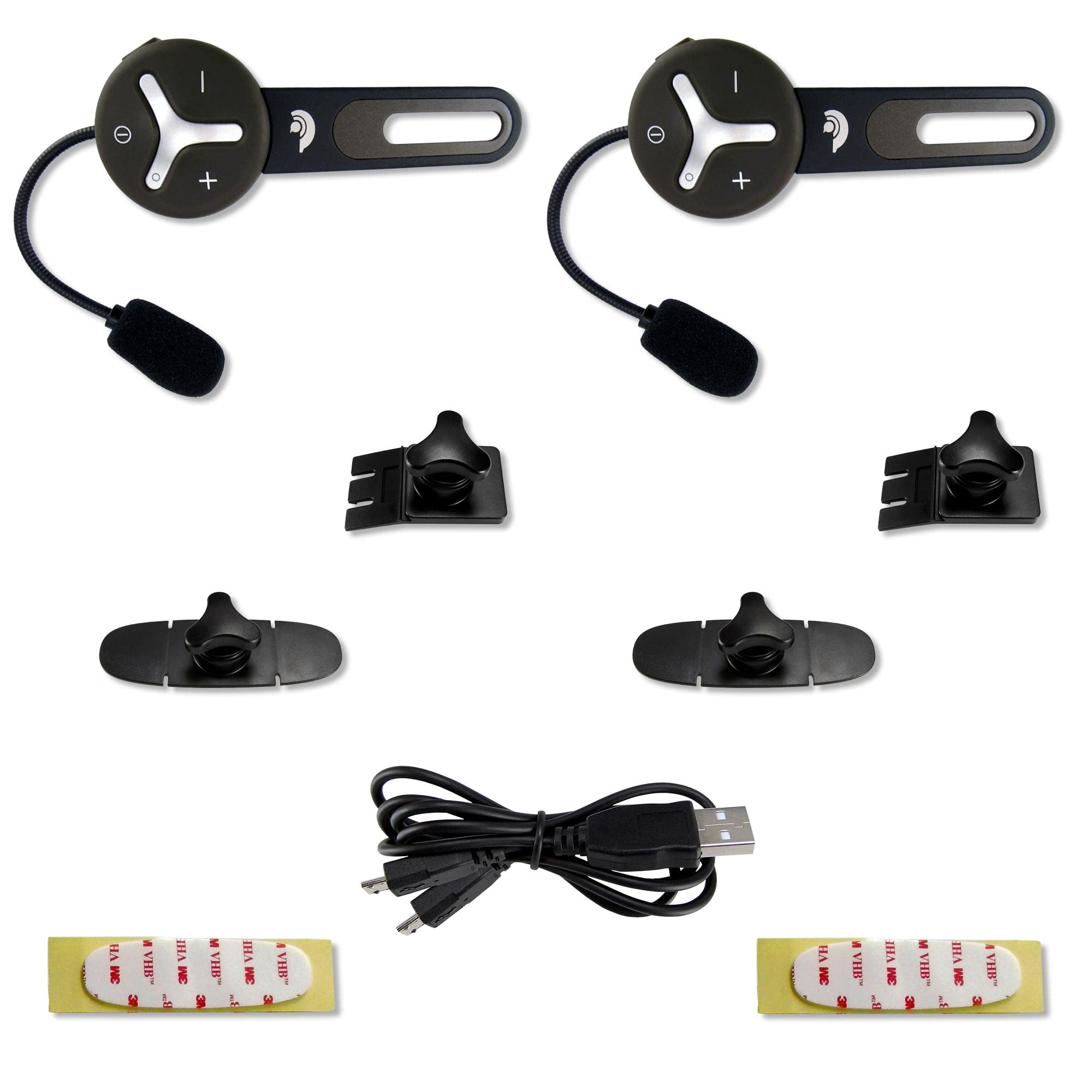 Bluetooth-Headset Helm-Intercom 2er Set für Fahrrad, Ski und Arbeit, Freisprechanlage mit DSP-Geräuschunterdrückung und bis zu 1000 m Reichweite