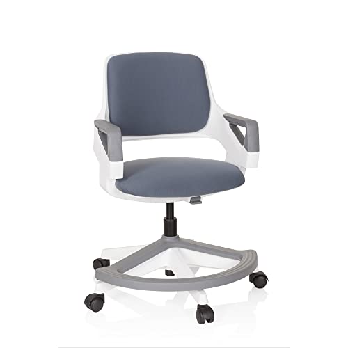 HJH Office 640510 Sedia da Ufficio Girevole per Bambini KID FLEX Tessuto, Sedia da Scrivania con Poggiapiedi, Regolabili in Altezza, Grigio : Casa e cucina