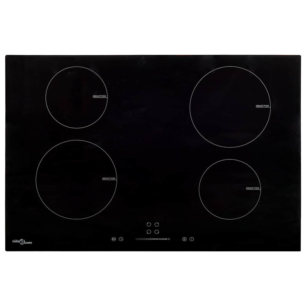 Induktions-Kochfeld Induktionskochfeld mit 4 Platten Touch Control Glas 77cm 7000 W
