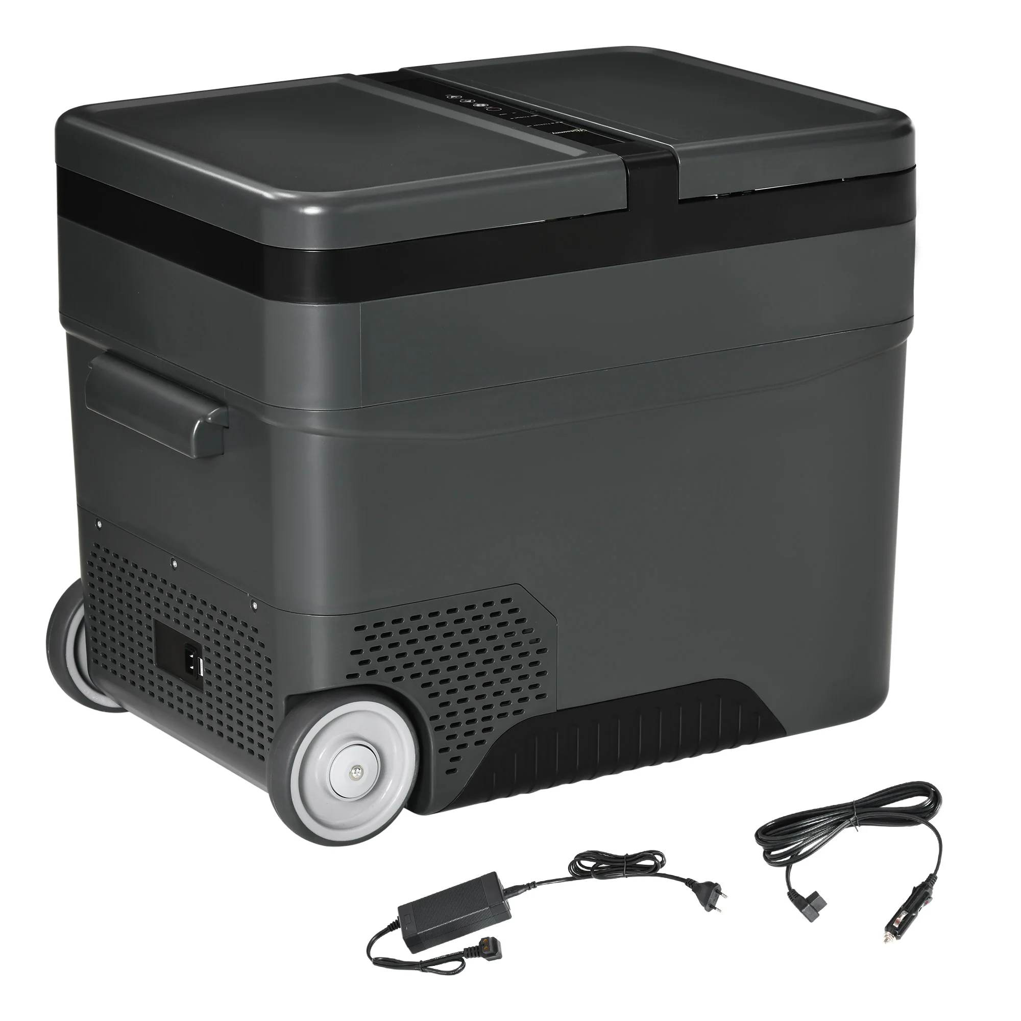 Easycomfort Frigo Portatile Elettrico 45L da 12 Volt con Maniglia e Schermo LCD, 63.2x42x50.8 cm, Grigio