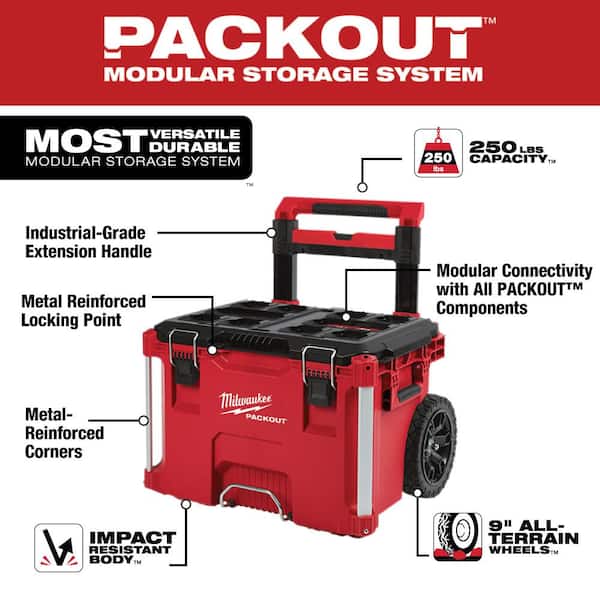Milwaukee 48-22-8426-8045 PACKOUT 22 in. Rolling Tool Box and 19 in. Tool Tray - 2