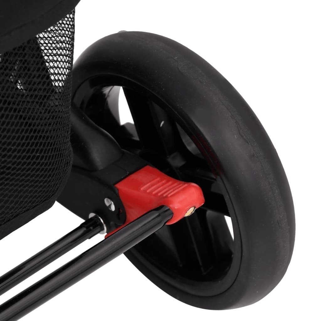 Kinder-Buggy aus Stahl, Leinen in Rot