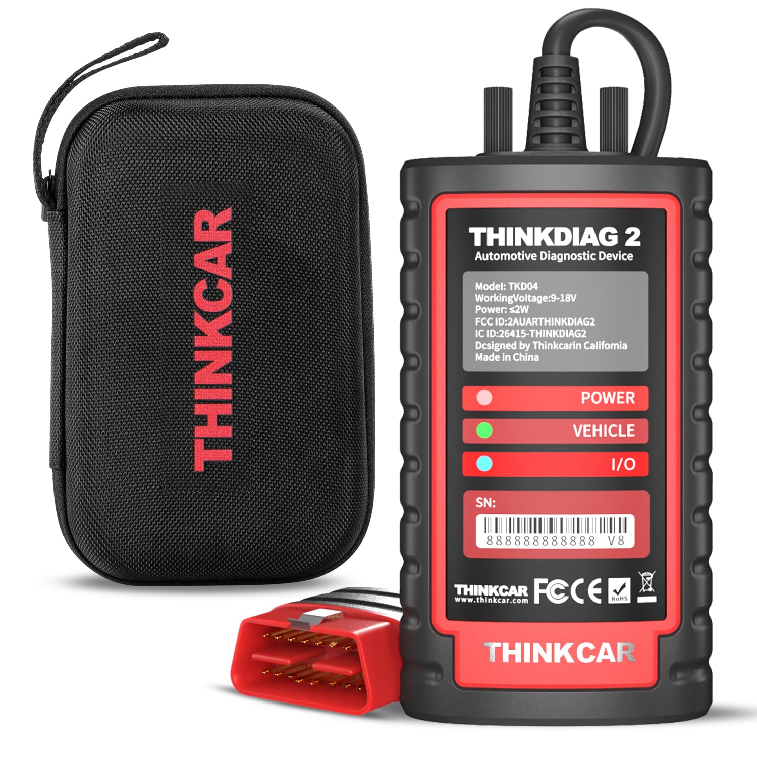 OBD2 Diagnosegerät ThinkDiag 2 Bluetooth Scanner mit 15 Reset-Funktionen für alle Systeme und CAN-FD